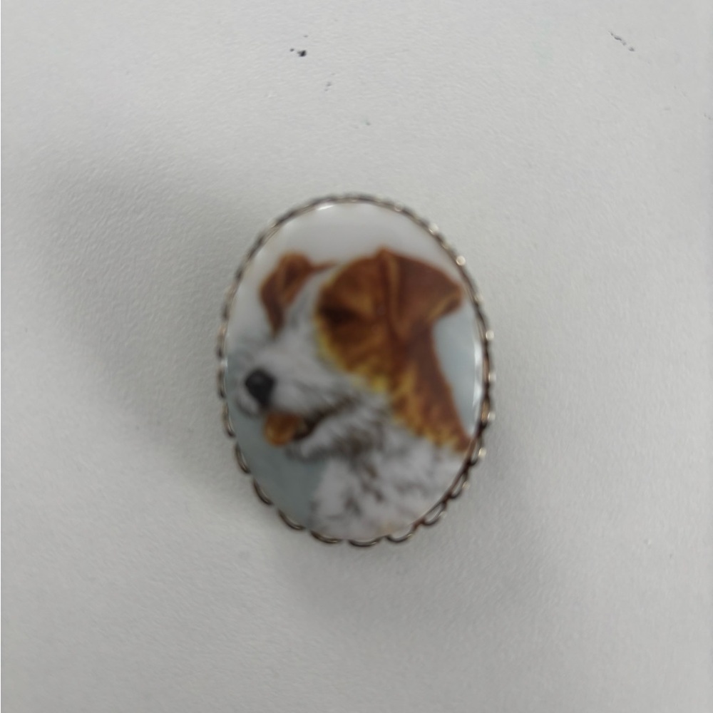 Vintage Dog Portrait Brooch
